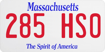 MA license plate 285HS0