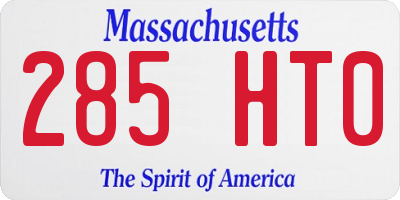 MA license plate 285HT0