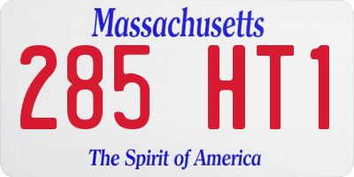 MA license plate 285HT1