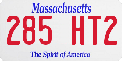 MA license plate 285HT2