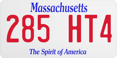 MA license plate 285HT4