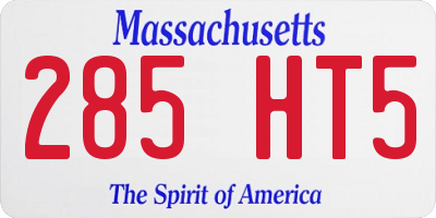 MA license plate 285HT5