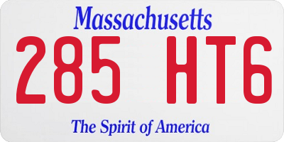 MA license plate 285HT6