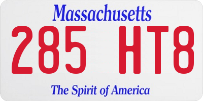 MA license plate 285HT8