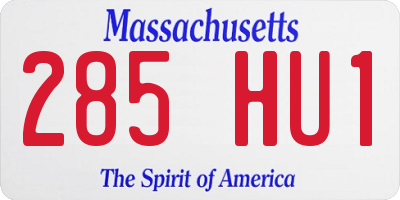 MA license plate 285HU1