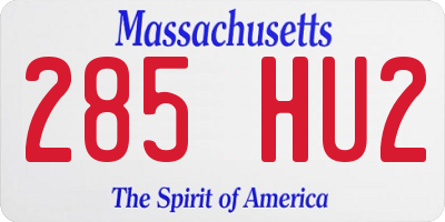 MA license plate 285HU2