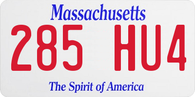MA license plate 285HU4