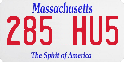 MA license plate 285HU5