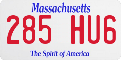 MA license plate 285HU6
