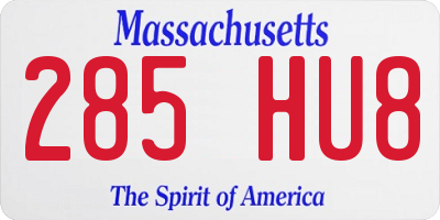 MA license plate 285HU8