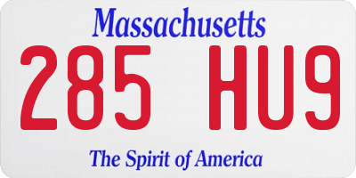 MA license plate 285HU9