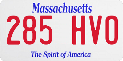 MA license plate 285HV0