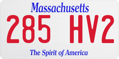MA license plate 285HV2