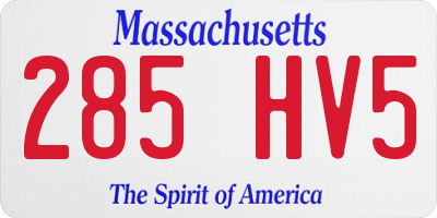 MA license plate 285HV5