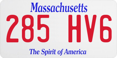 MA license plate 285HV6