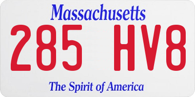 MA license plate 285HV8