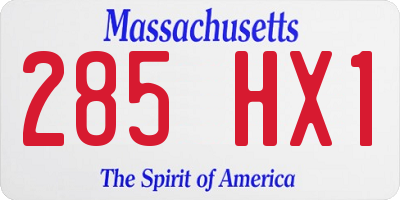 MA license plate 285HX1