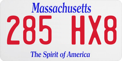 MA license plate 285HX8