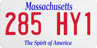 MA license plate 285HY1