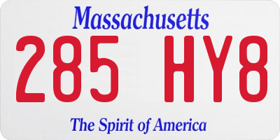 MA license plate 285HY8