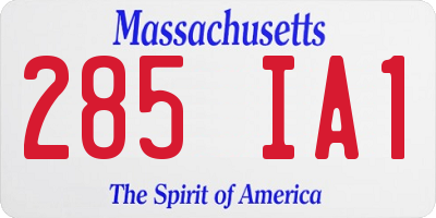 MA license plate 285IA1