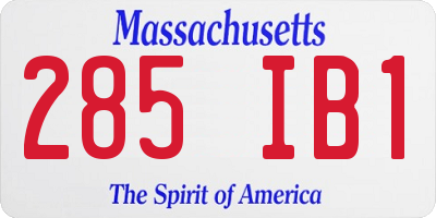 MA license plate 285IB1