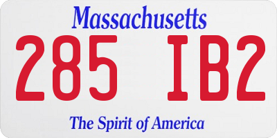 MA license plate 285IB2