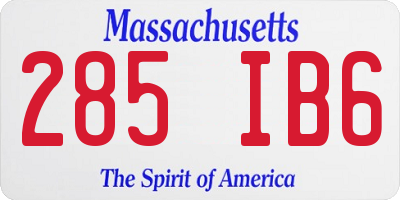 MA license plate 285IB6