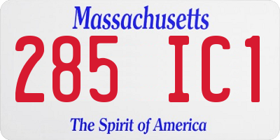 MA license plate 285IC1