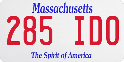 MA license plate 285ID0
