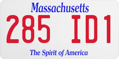 MA license plate 285ID1