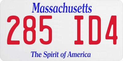 MA license plate 285ID4
