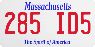 MA license plate 285ID5