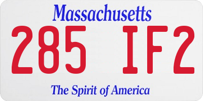 MA license plate 285IF2