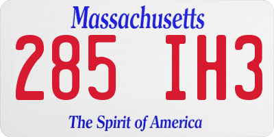 MA license plate 285IH3