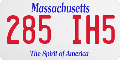 MA license plate 285IH5