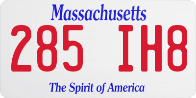 MA license plate 285IH8