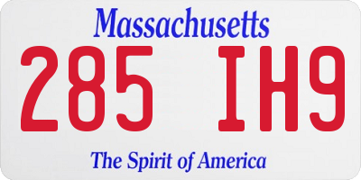 MA license plate 285IH9