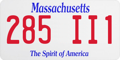 MA license plate 285II1