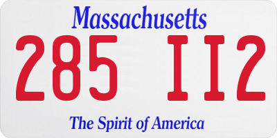 MA license plate 285II2