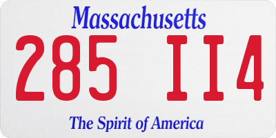 MA license plate 285II4