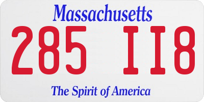 MA license plate 285II8