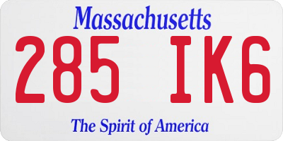 MA license plate 285IK6