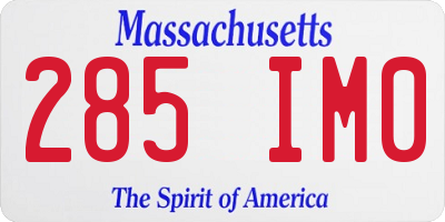 MA license plate 285IM0