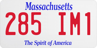 MA license plate 285IM1
