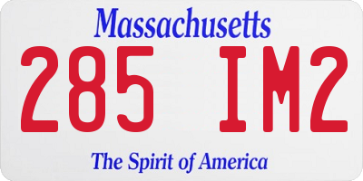 MA license plate 285IM2