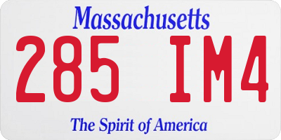 MA license plate 285IM4