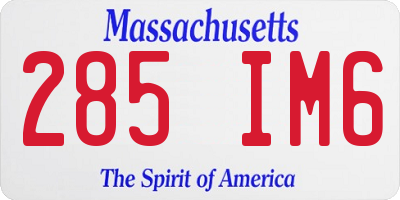 MA license plate 285IM6