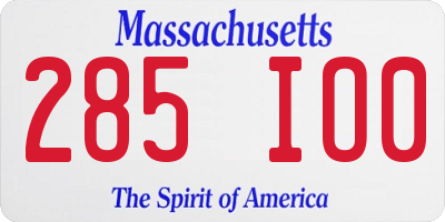 MA license plate 285IO0
