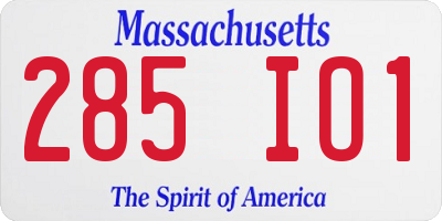 MA license plate 285IO1